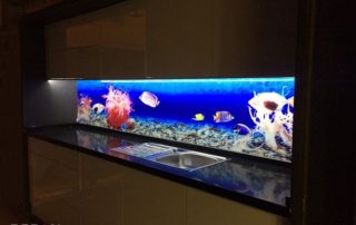 printed glass backsplash modals